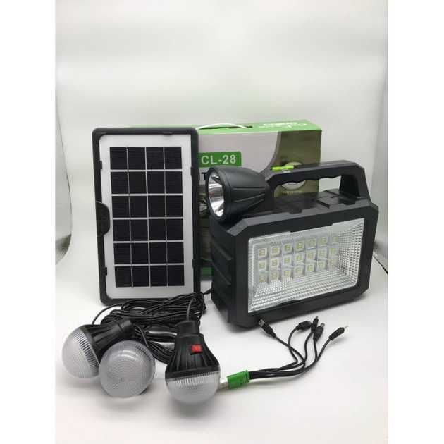 Ліхтар Cclamp CL-28  Сонячна станція + PowerBank + 3 LED лампи.