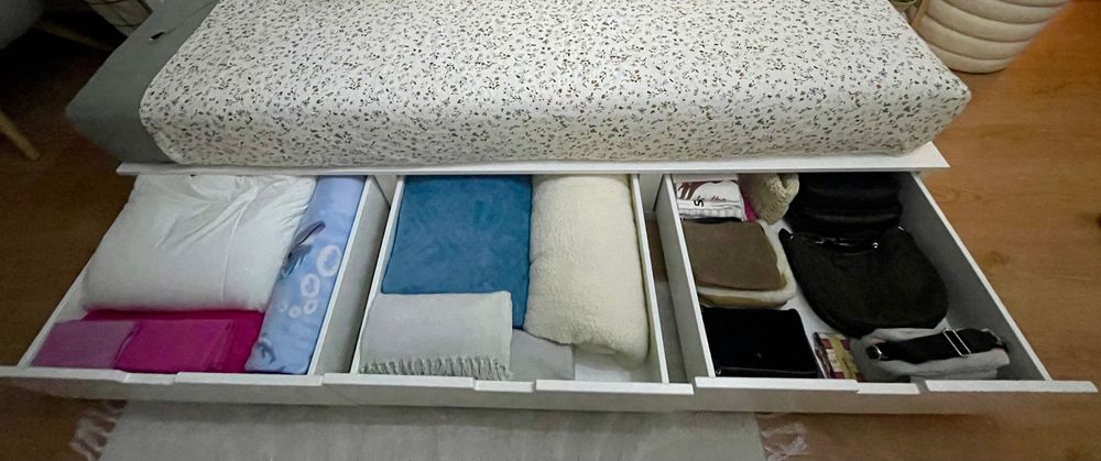 Cama IKEA Nordli (90x200) com gavetões + colchão e estrado