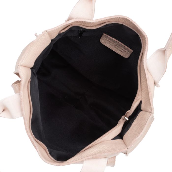 VERA PELLE torebka skórzana shopper duża z kieszeniami V516 j.zielona