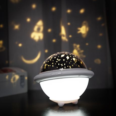 Проектор звездного неба Losso - детский ночник НЛО белый