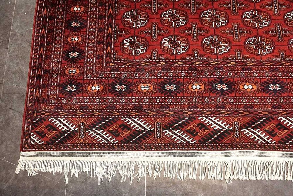 Tapete Afegão BUKHARA Art Deco, manual, Lã s/Algodão, 335cm x 250cm