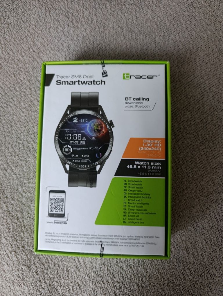 Tracer smartwatch sm6 opal zegarek nowy