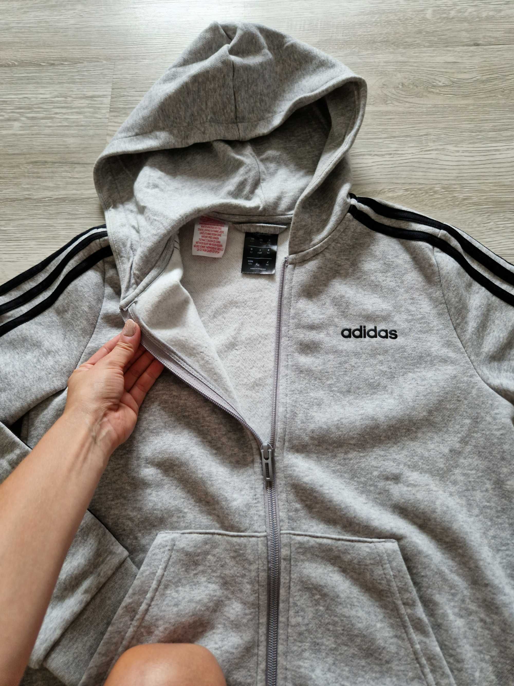 damska bluza rozpinana z kapturem adidas