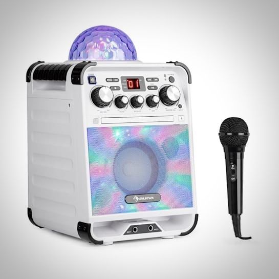 Karaoke z kulą świetlną odtwarzacz CD Bluetooth USB, LED