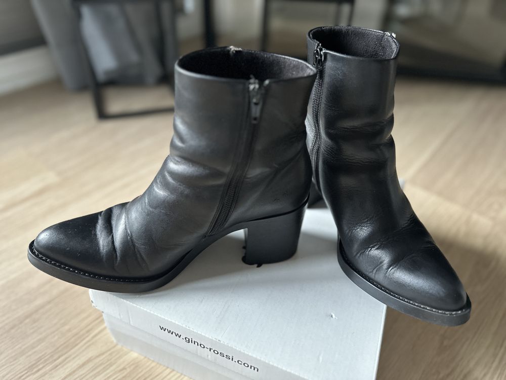 Buty skórzane Gino Rossi, rozmiar 40, obcas 7,5 cm