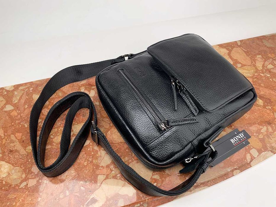 Сумка мужская кожаная через плечо BOND 1429 сумка чоловіча шкіряна