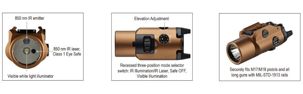 Ліхтар для зброї з інфрачервоним лазером Streamlight TLR-VIR II