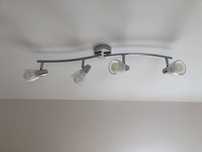 Zestaw 2 srebrne lampy sufitowe, ozdobne klosze vintage