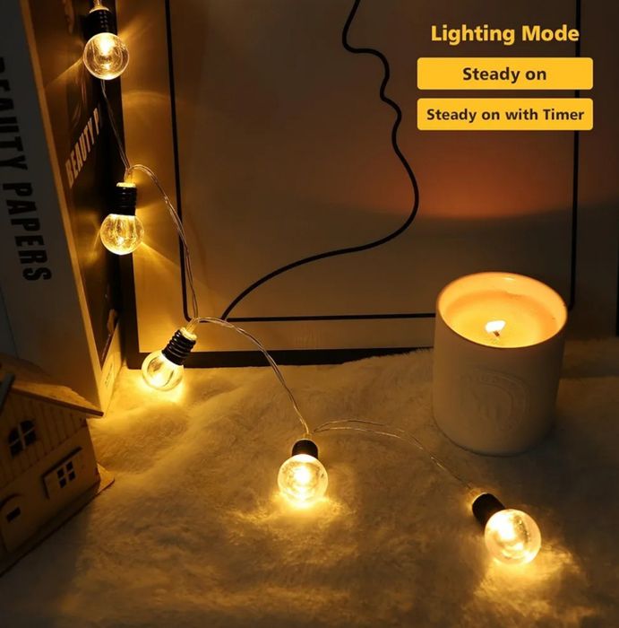 Lampki 10 LED Kryształowych kul