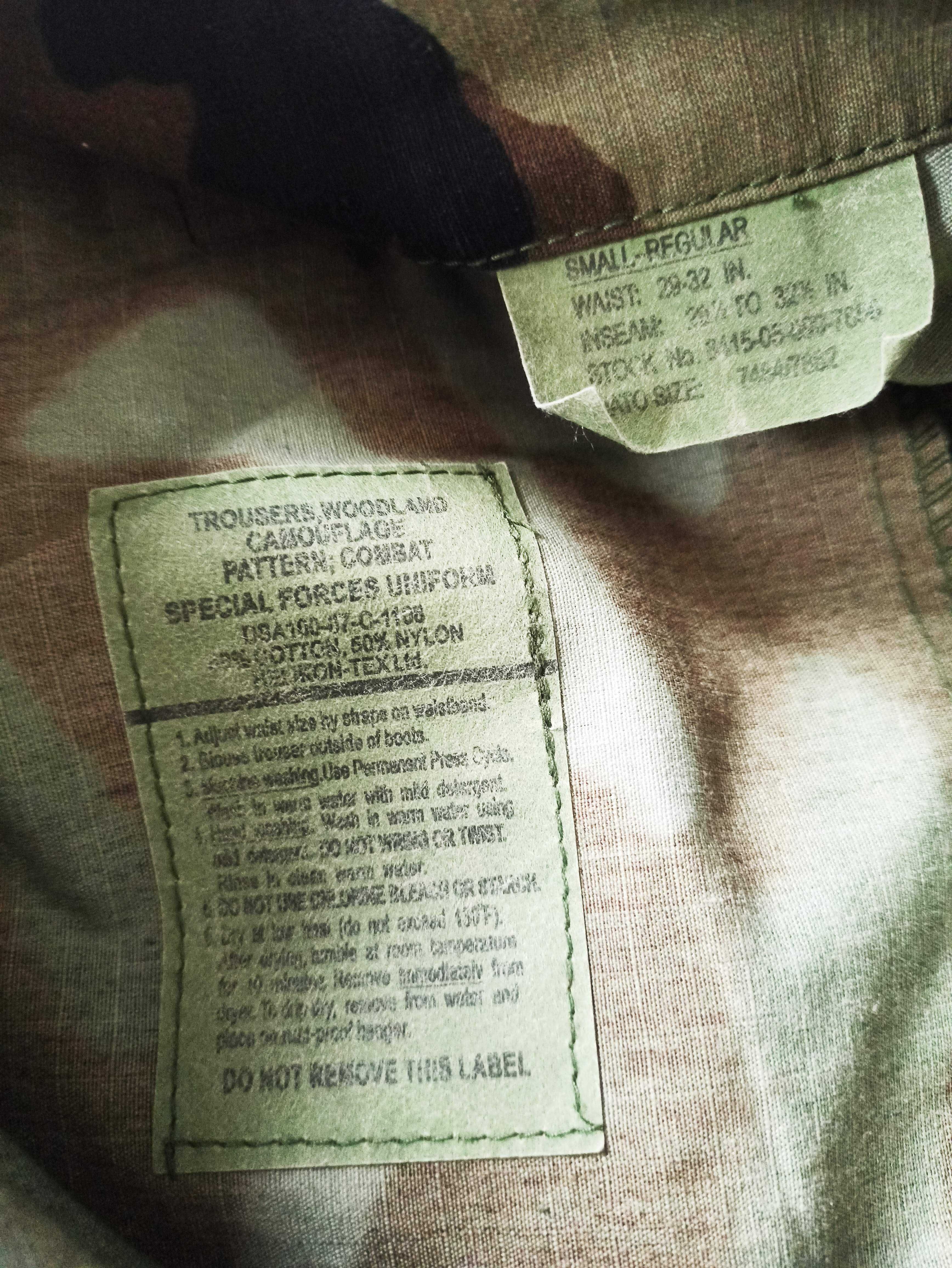 SPODNIE bojówki M65 Woodland XS/R US Army USMC