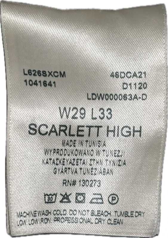 Lee Scarlett High W29 L33 jasnoszare damskie rurki