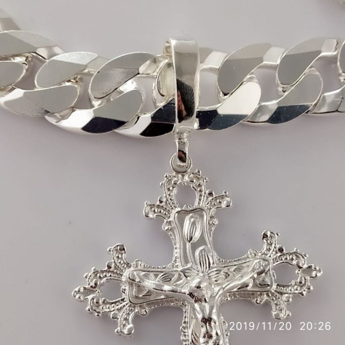 Pancerka duży łańcuch plus duży krzyż i bransoleta KOMPLET