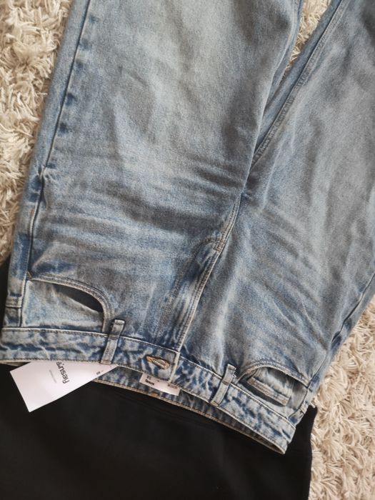 A spodnie dżinsowe z szeroką nogawką Wide Leg niebieskie