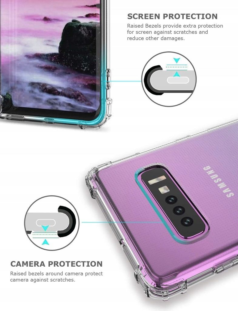 Etui Przezroczyste Do Samsung Galaxy S10+ Plus Ochrona Obiektywu