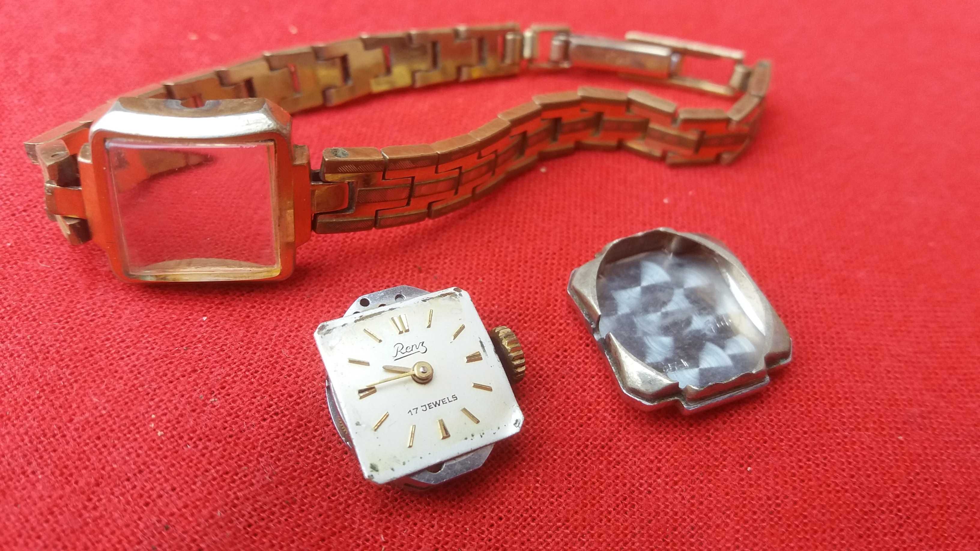 1950-te  Zegarek '' Renz ''  złocony z bransoletą,   Swiss made