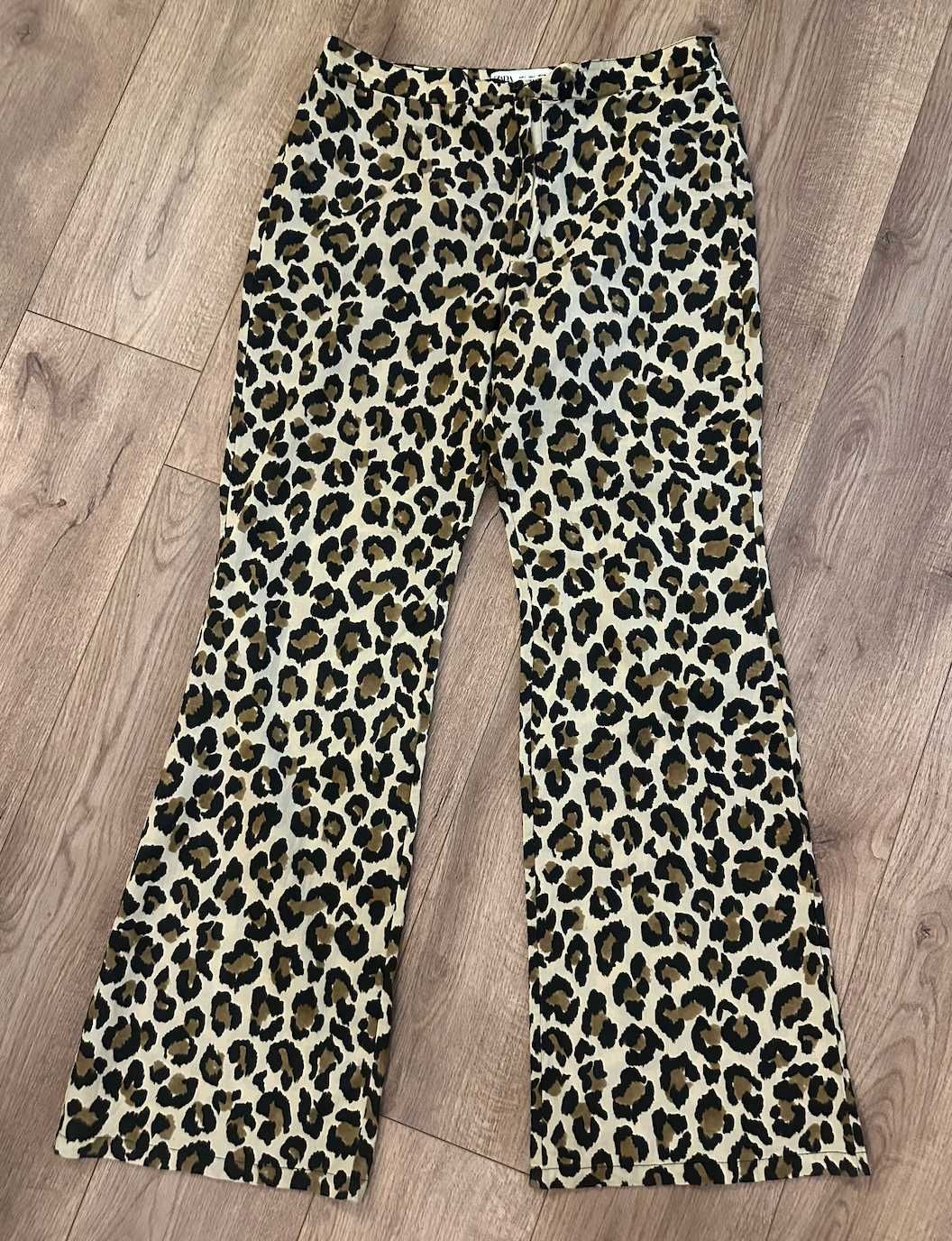 Spodnie dzwony Zara panterka 40 L