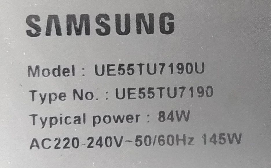 Samsung UE55TU7190 podświetlenie LED