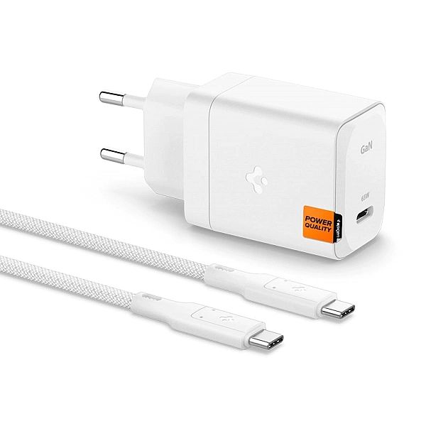 Spigen Arcstation Pro Gan-651/1-Port Network Charger 65W + Type-C Cabl