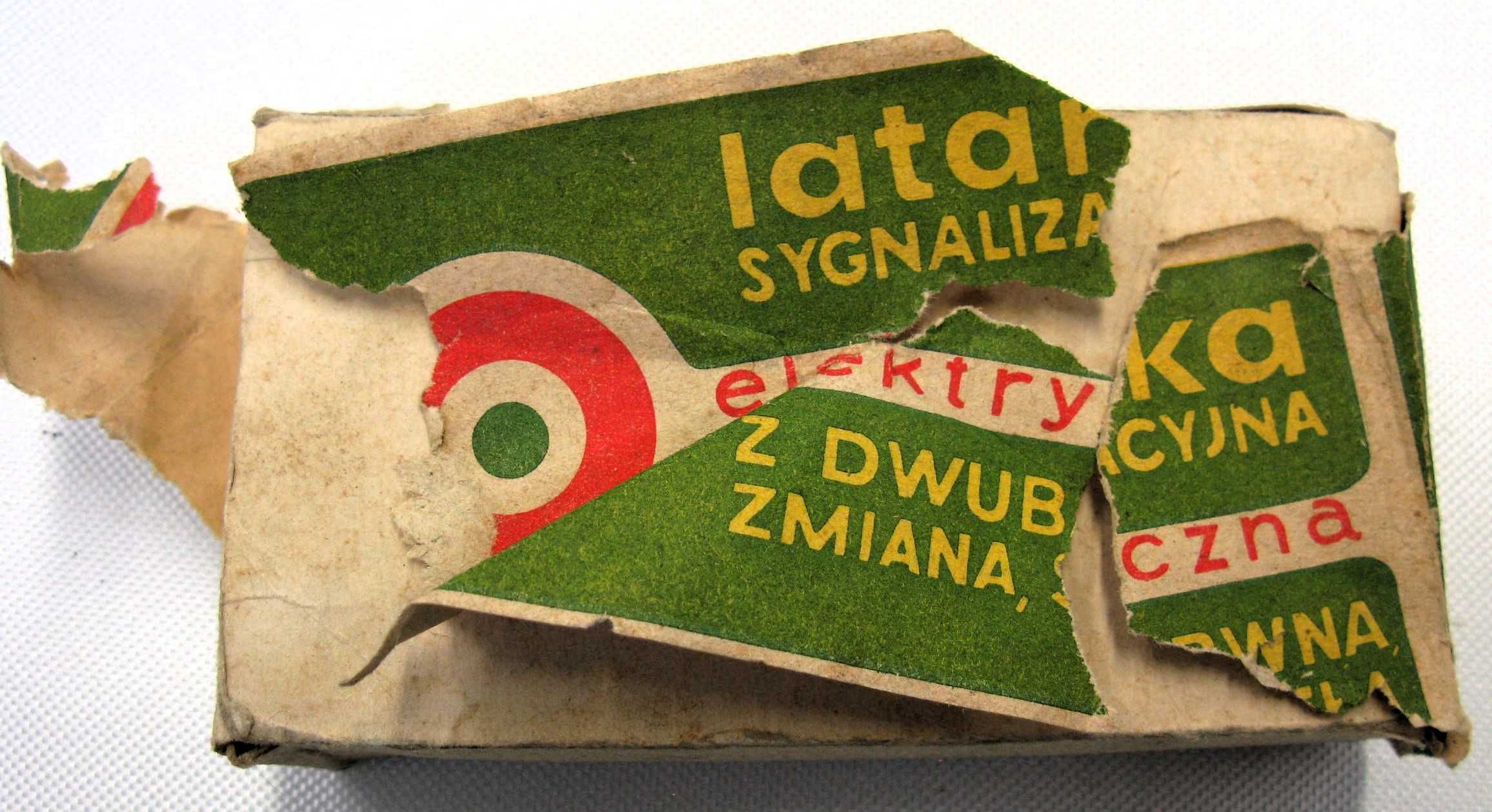 Latarka płaska sygnalizacyjna 3 kolory PRL MO ZOMO milicja opakowanie