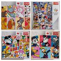 Trefl 4 komplety! Disney 100 puzzle 300 (x 3) + puzzle 500 (x 1) BDB+