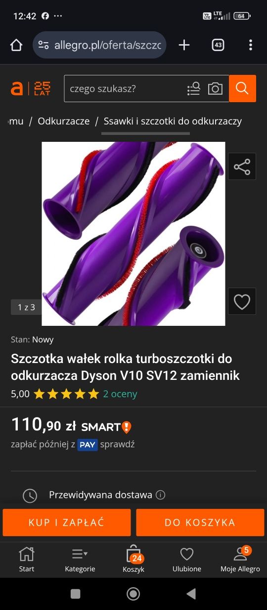 Szczotka do Dyson V10 SV12
