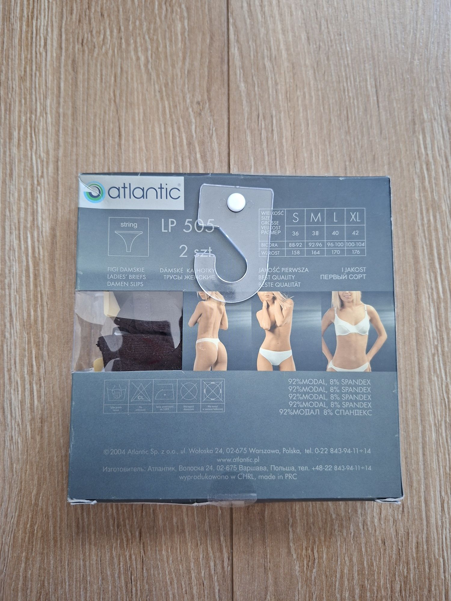 Stringi damskie, rozmiar S, 2 sztuki, modal