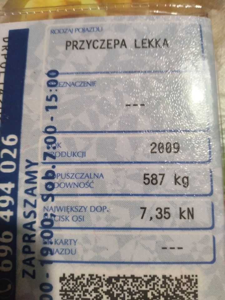 Sprzedam pozostałości po przyczepach DMC750kg i DMC 2000 kg