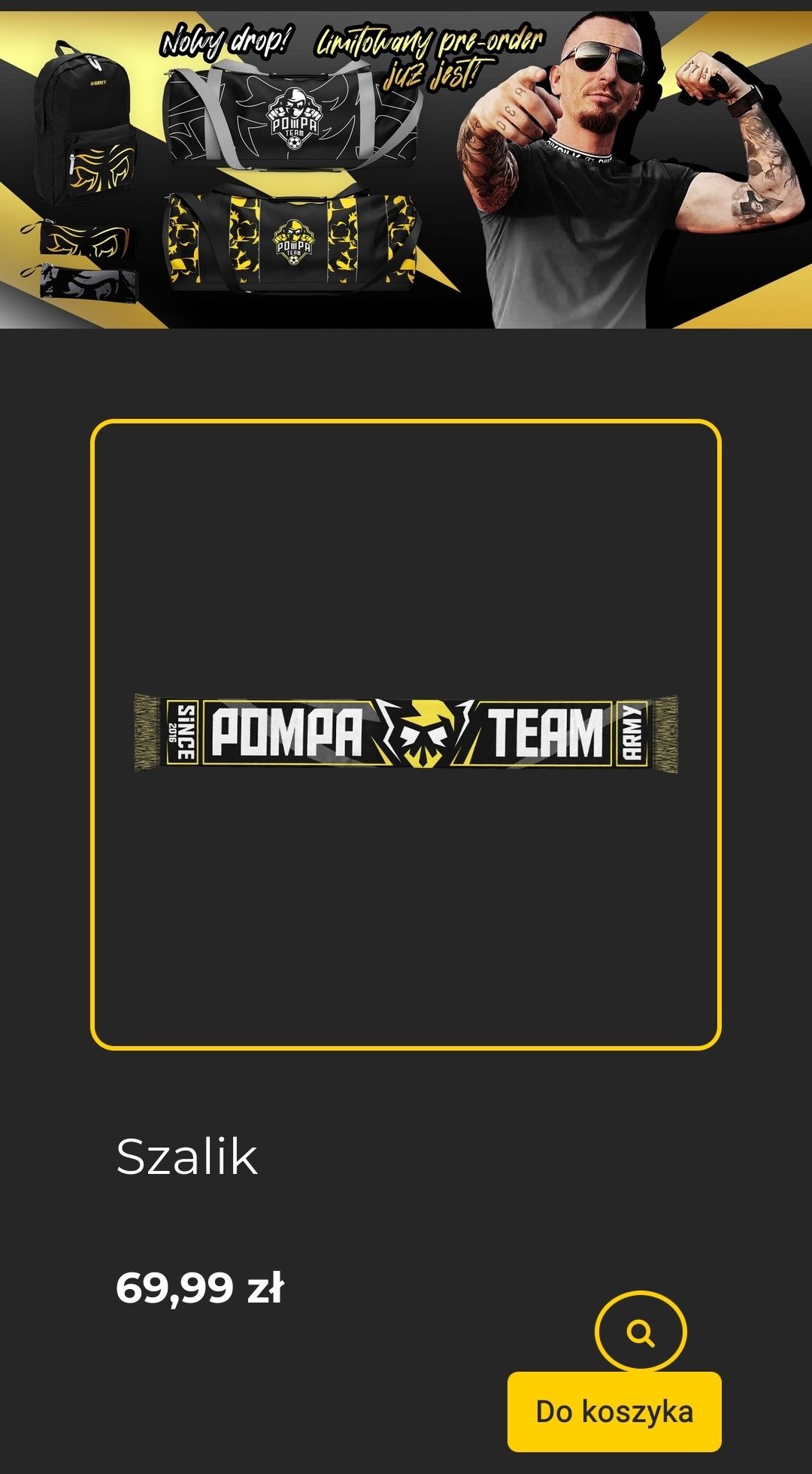Szalik Pompa Team Nowy