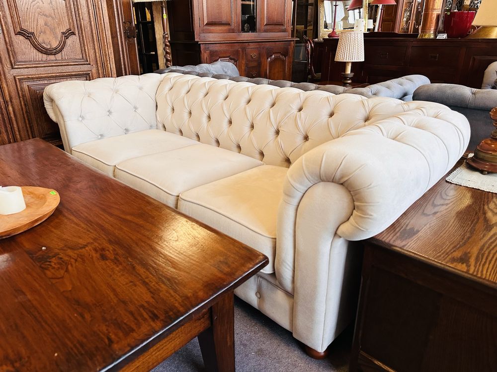 Ekskluzywna i elegancka 3 os. kanapa chesterfield JAK NOWY :)