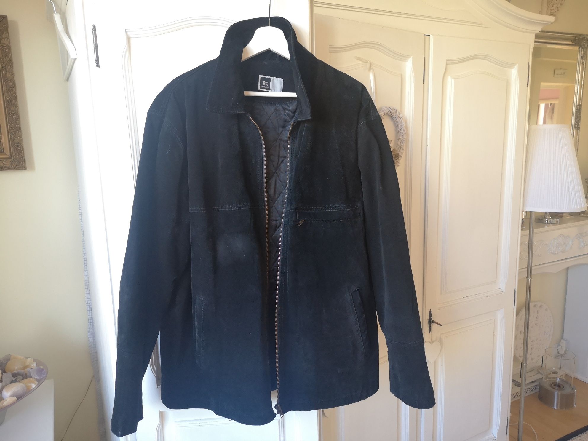 Męska kurtka zamszowa: TEX Collection rozm.XL - czarna