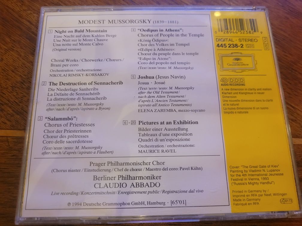 CD Mussorgsky (dyr.C.Abbado) Pictures At An Exhibition/A Night..1994DG