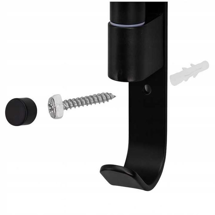 Metalowy Wieszak Do Łazienki Czarny Ścienny Uchwyt Na Ręczniki Nowy