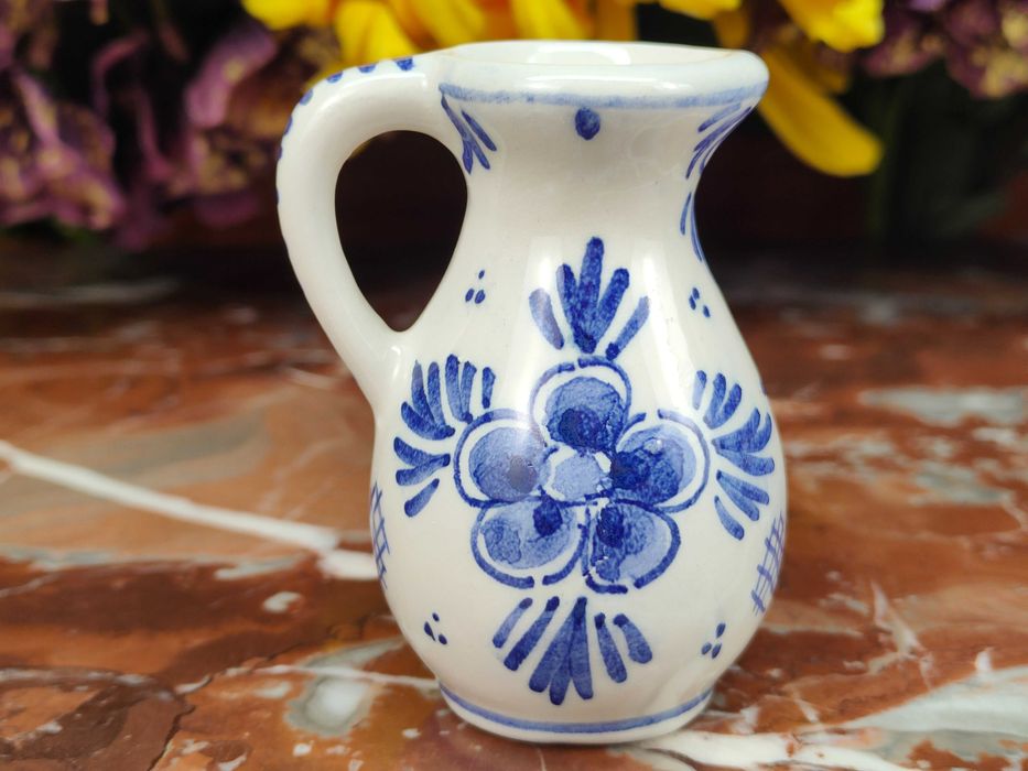 Uroczy ręcznie malowany niebieski wazonik - 7 cm - Delft Blauw