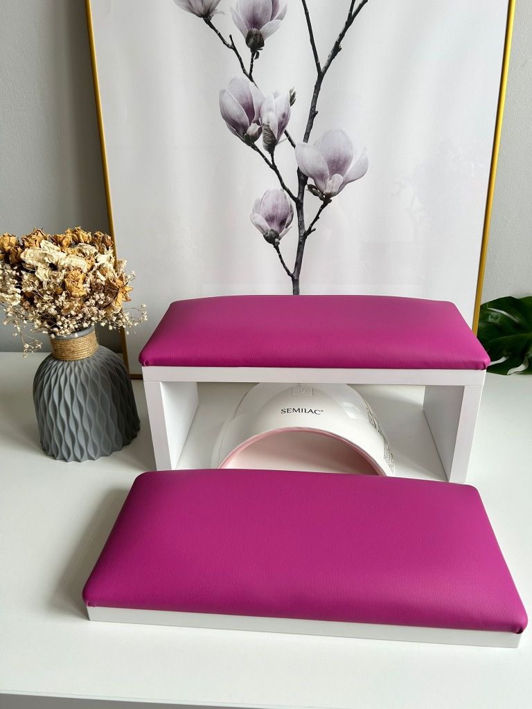 Podpórka do manicure paznokci pod dłoń. Komplet różowy gladki