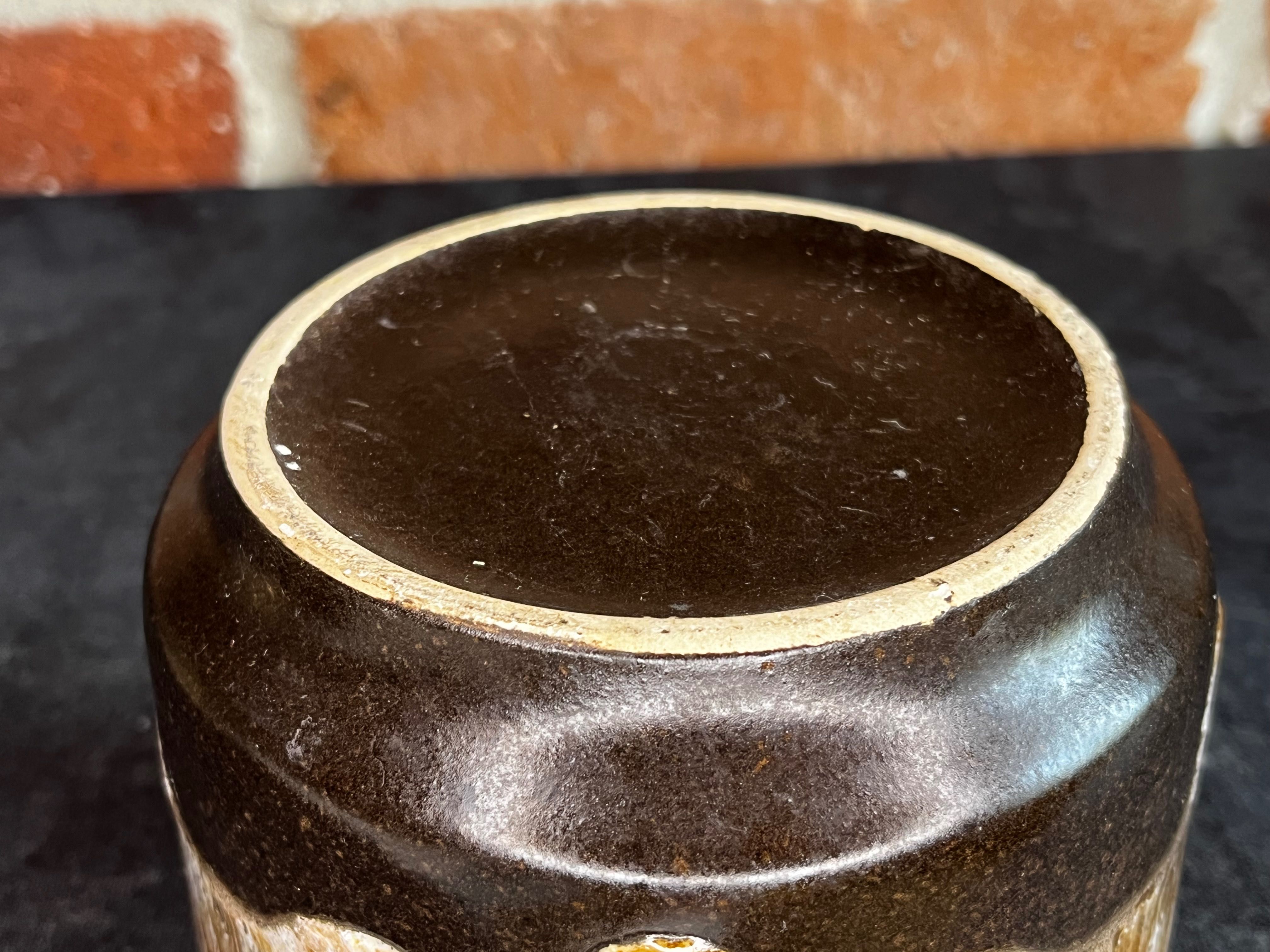 Ceramiczna osłonka doniczka fat Lava. Stara ceramika