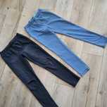 Zestaw 2 szt. Getry jeansy r. 146-152 nowe czarne niebieskie