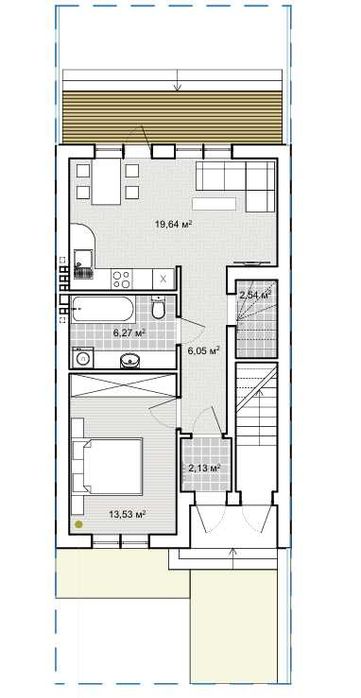 Однокімнатна квартира. 1 поверх + власний дворик в ЖК "Веселка"