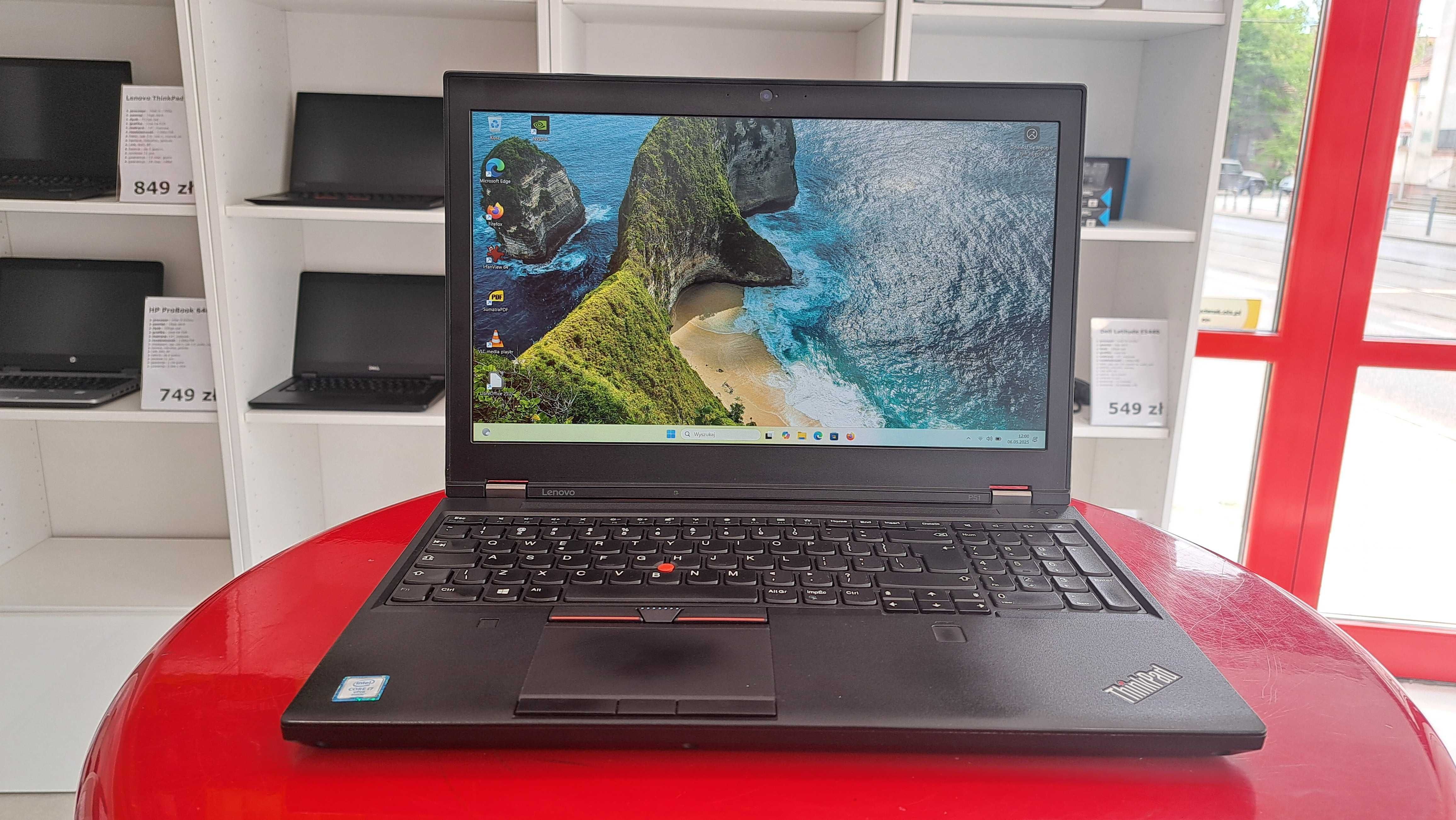 Laptop Lenovo ThinkPad P51 15" i7 32GB/512SSD nVidia Quadro W11 FHD