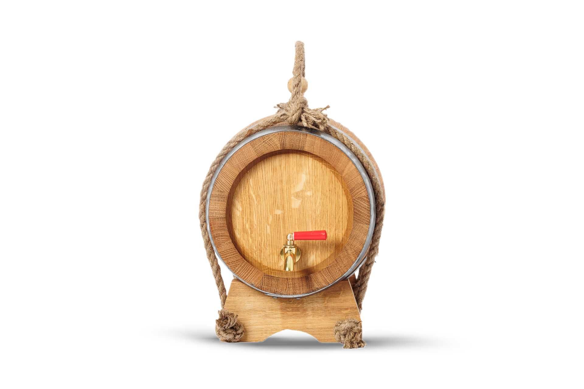Dębowa beczka 5L na whisky bimber wino nalewki (+ sznurki)