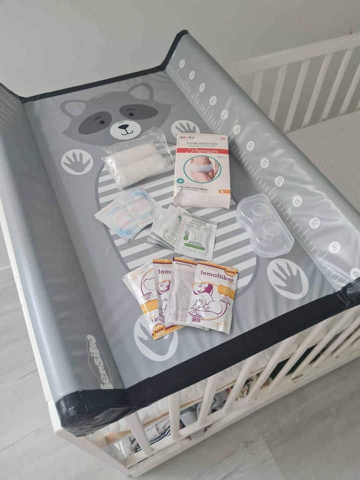 Drewniane łóżeczko niemowlęce z materacem Havea