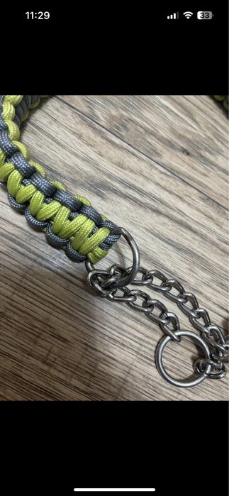 Obroża dla psa zielono szara