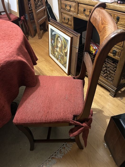 Mesa jantar extensivel com 6 cadeiras madeira macica