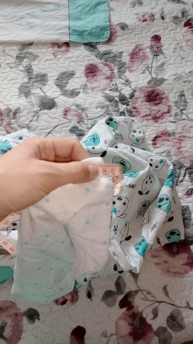 Pościel dziecięca 95x130 pieski miętowa