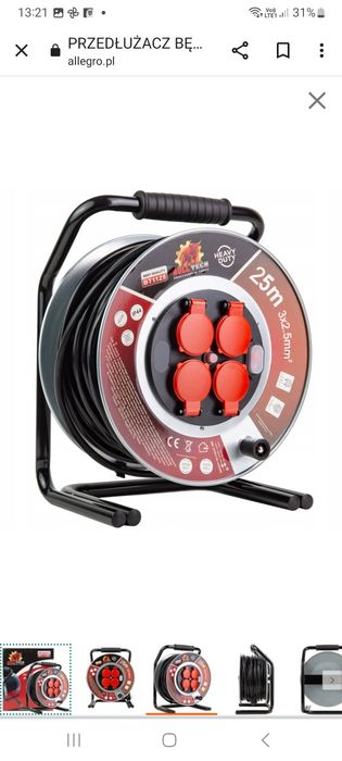 Przedłużacz bęben  25m 3x 2.5mm