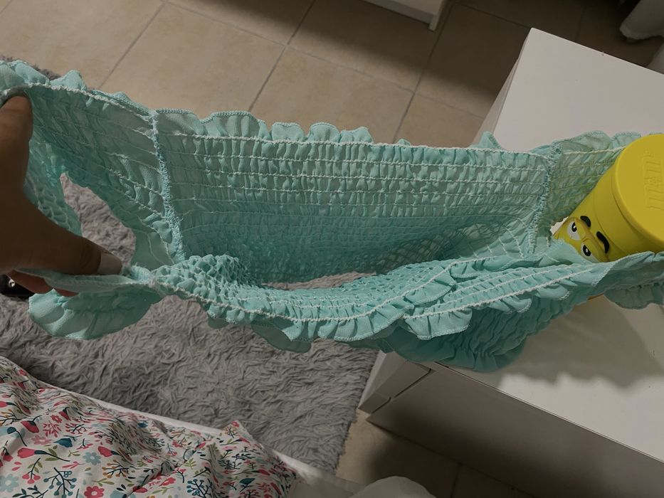 Top azul esverdeado elástico