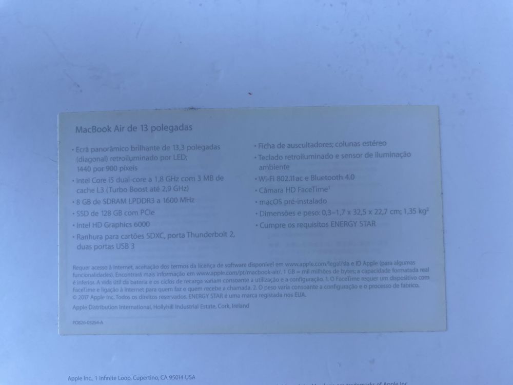 Macbook air 13" para venda