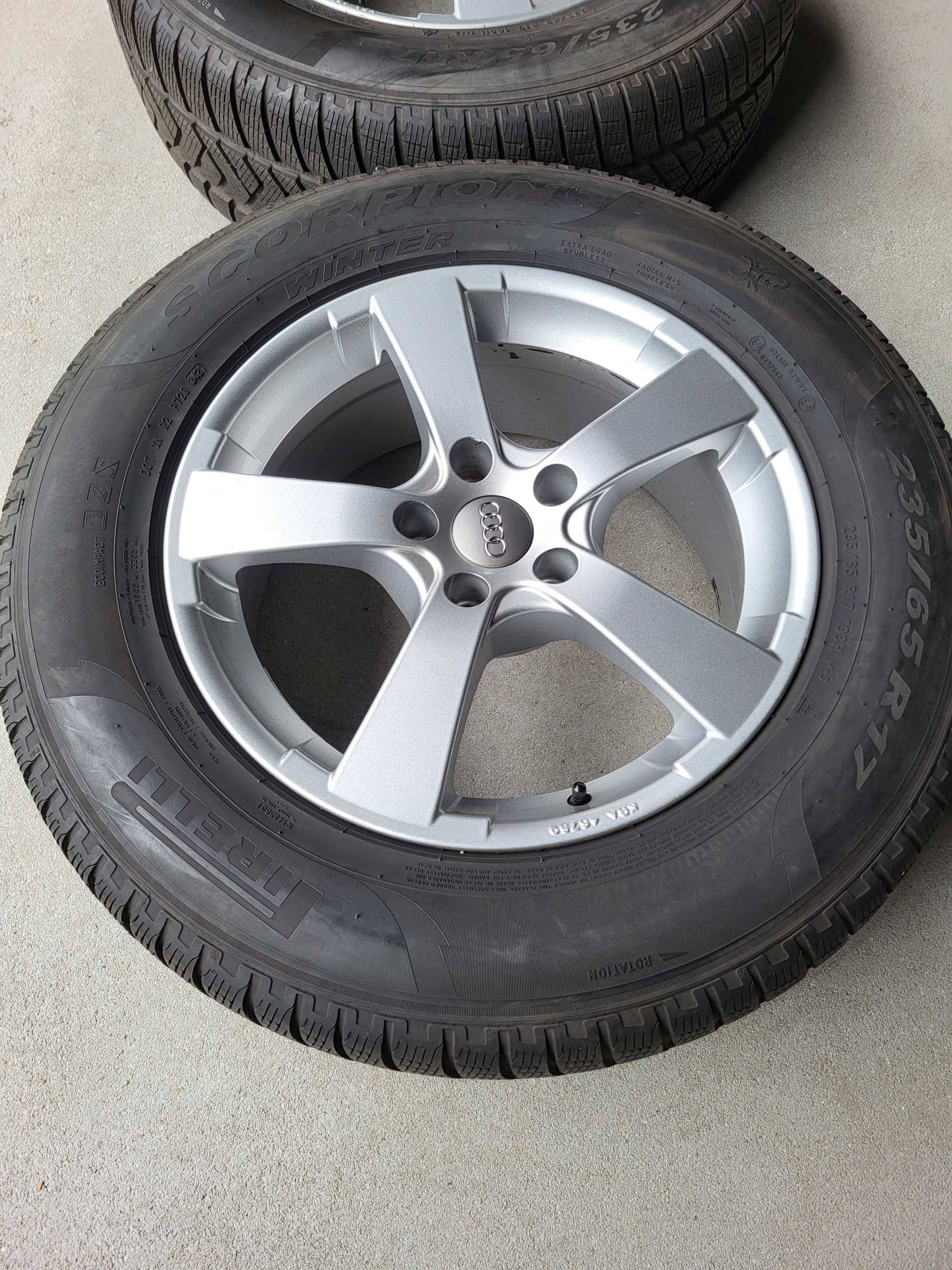 [K133] Koła zimowe 17 Cali 5x112 Pirelli 235/65/17 6mm Audi Q5 21r