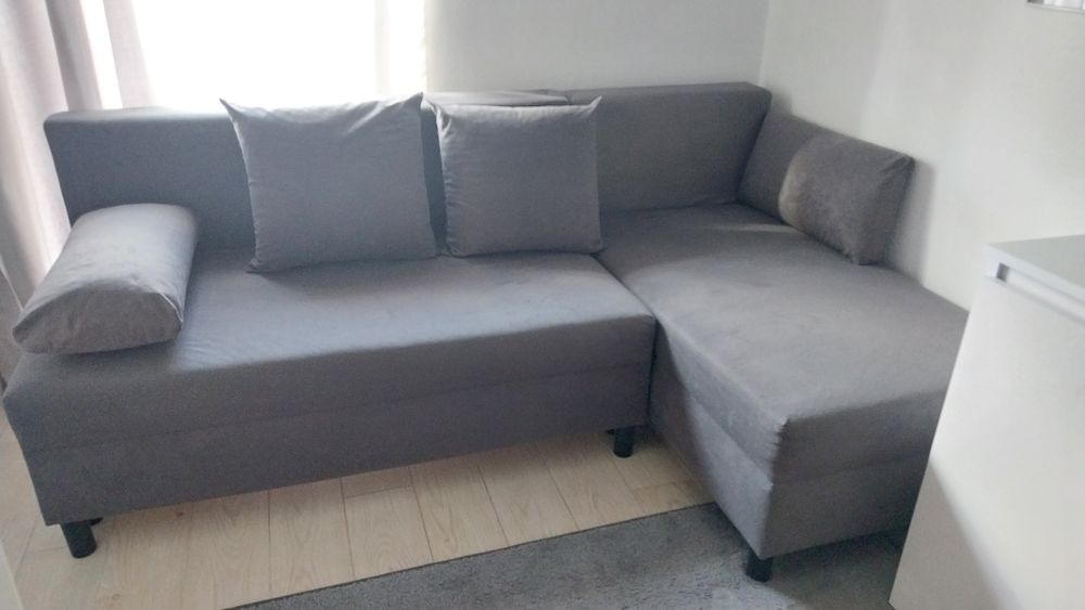 Narożnik z funkcją spania IKEA szary STAN IDEALNY