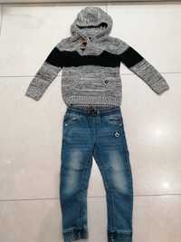 Sweter i spodnie jeansy 104