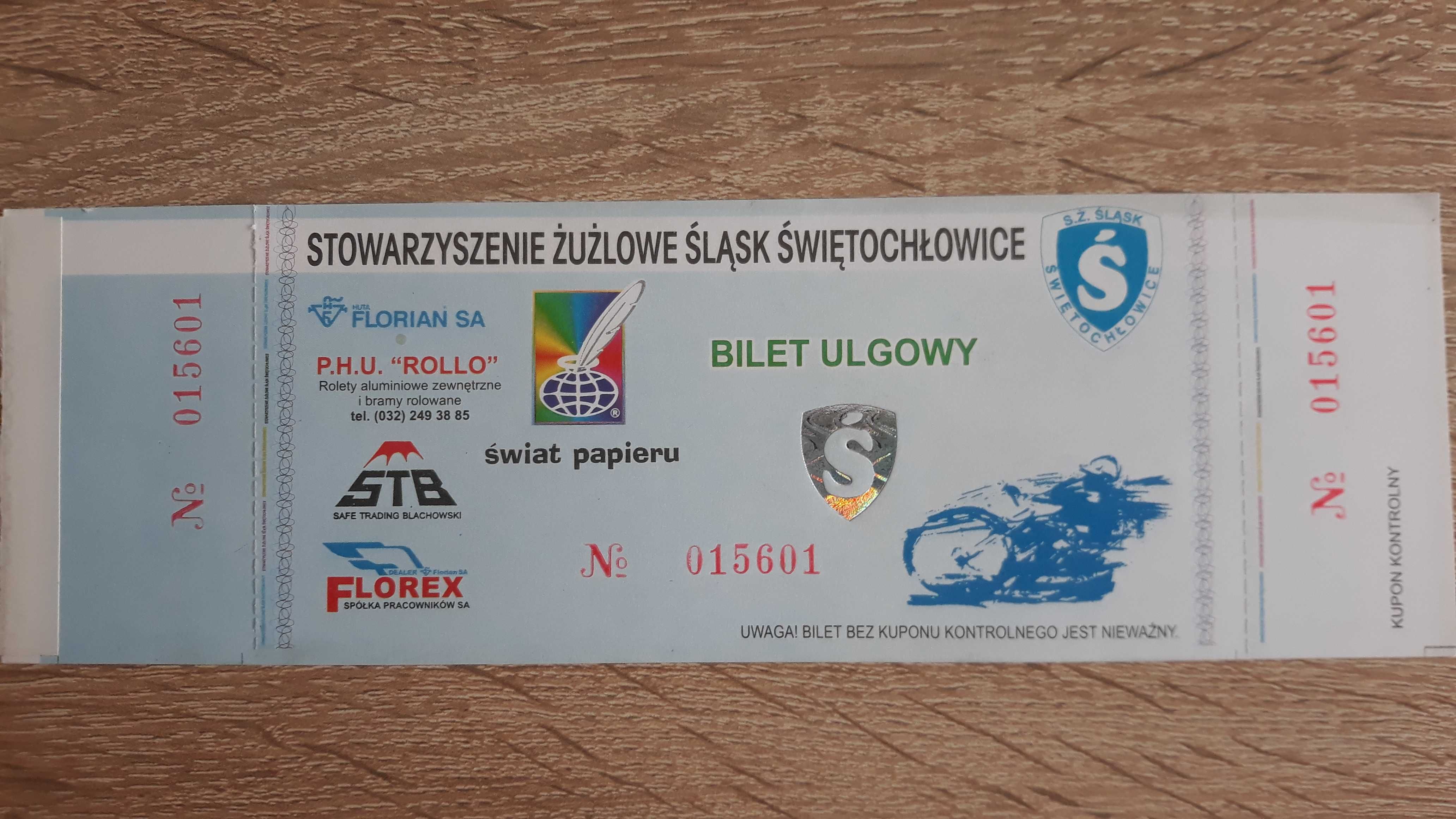 Bilet do kolekcji - Śląsk Świetochłowice żużel.
